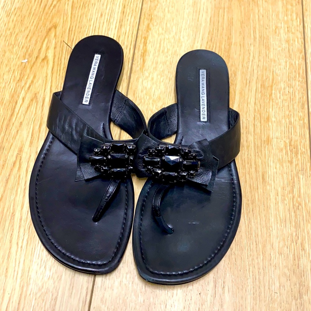 Vera wang lavender leather sandals.